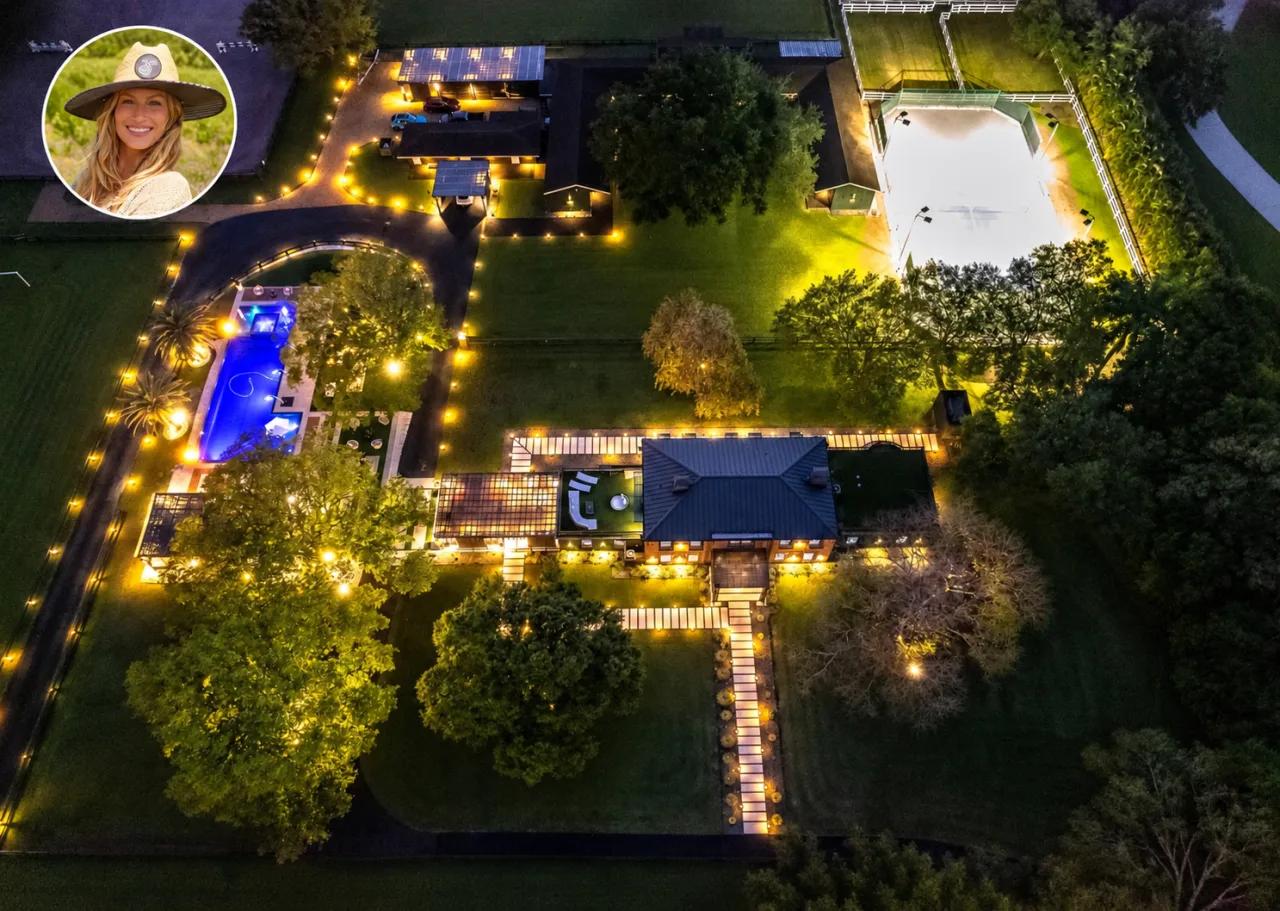 Aos 46 anos, Gisele Bündchen mantém rancho de R$ 45 milhões com cavalos, vacas e produção própria