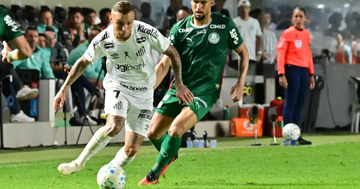 Palmeiras empata com o Santos e dá oportunidade para Flamengo ampliar vantagem
