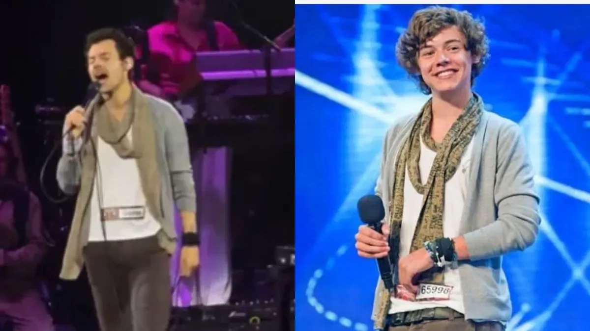 Harry Styles usa mesmo look da audição do “X-Factor” em show em Nova York