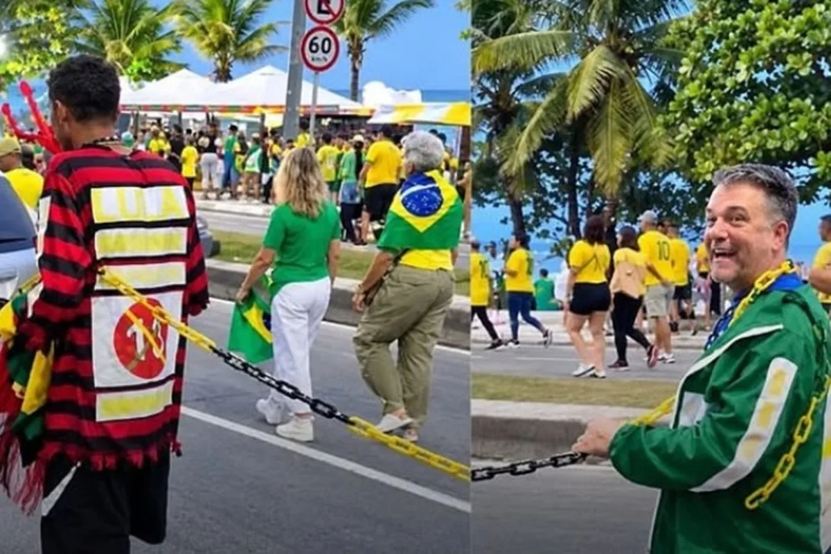 TRE-RJ vai apurar imagens de bolsonarista puxando homem negro acorrentado