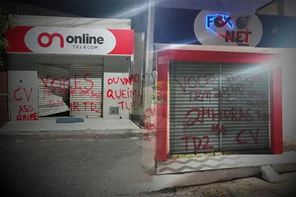 Empresas de internet são ameaçadas pelo CV com pichação: "24h para sair"