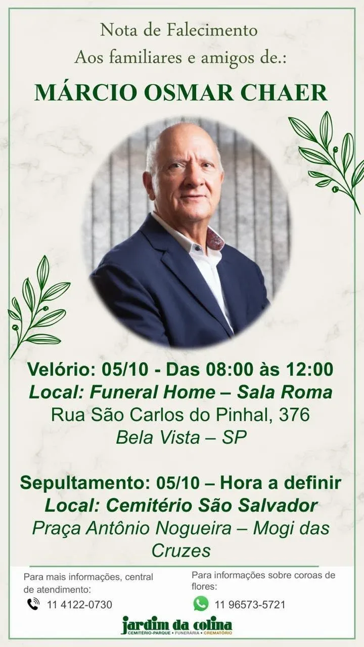 Corpo de Márcio Chaer é velado em São Paulo
