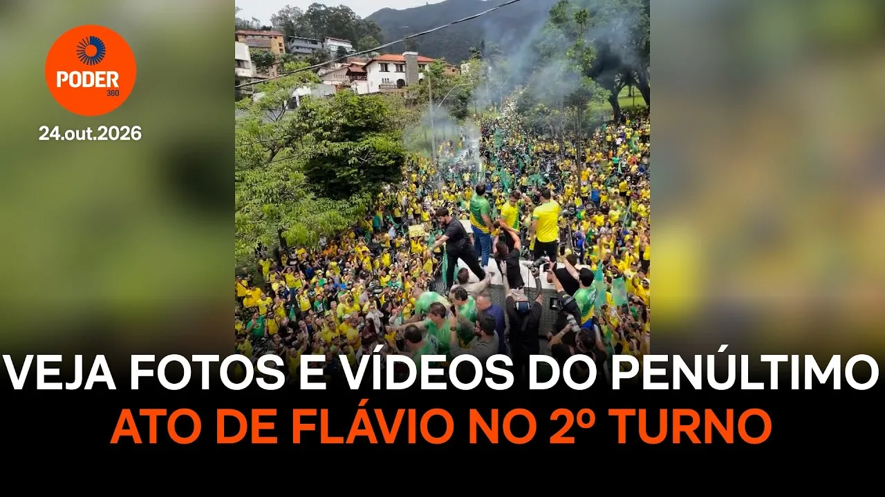 Veja fotos e vídeos do penúltimo ato de Flávio no 2º turno