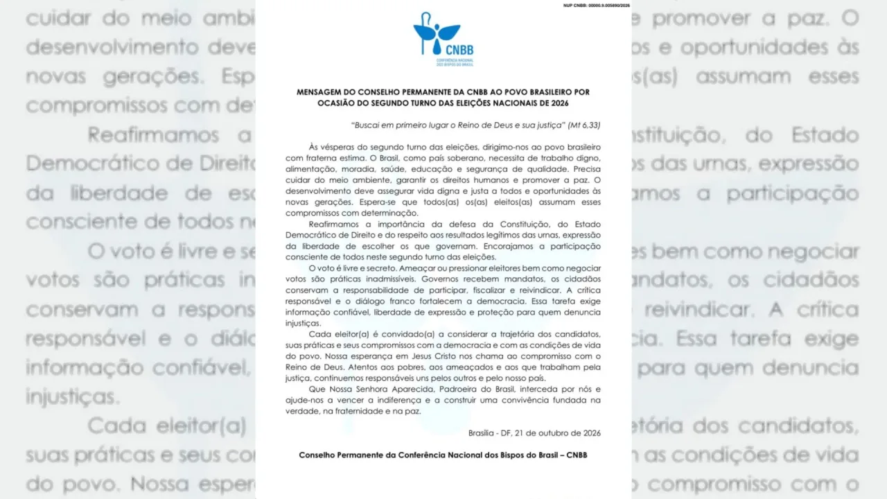 CNBB cobra respeito às urnas e participação consciente no 2º turno