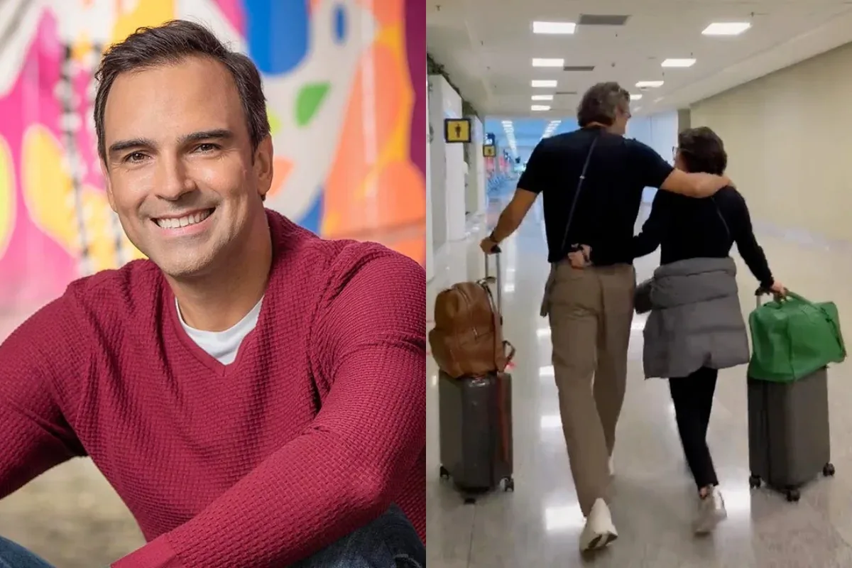 Destino revelado! Saiba para onde Tadeu Schmidt viajou com a esposa